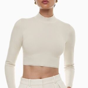 Aritzia Babaton Sculpt Knit Level Turtleneck in Matte Pearl